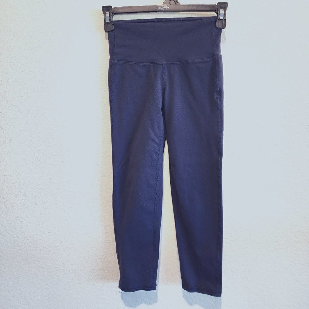 Athleta Womens Cropped Legging Navy Blue Size XXS Yoga Gym Workout